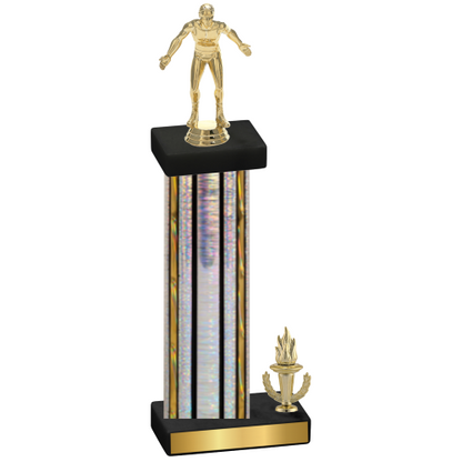 Accented Single Silver Glacier Victory Wrestling Trophy