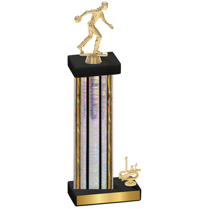 Accented Single Silver Glacier First Place Bowling Trophy
