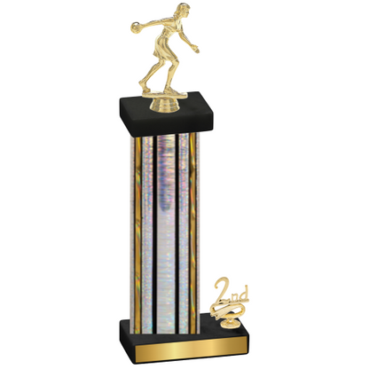 Accented Single Silver Glacier Second Place Bowling Trophy