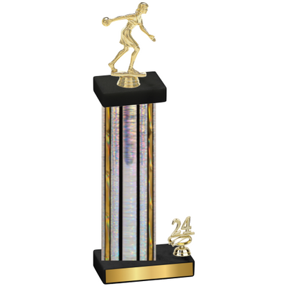 Accented Single Silver Glacier Year Bowling Trophy