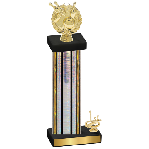 Accented Single Silver Glacier First Place Bowling Trophy