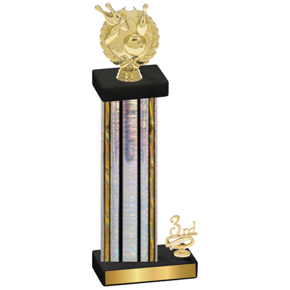 Accented Single Silver Glacier Third Place Bowling Trophy