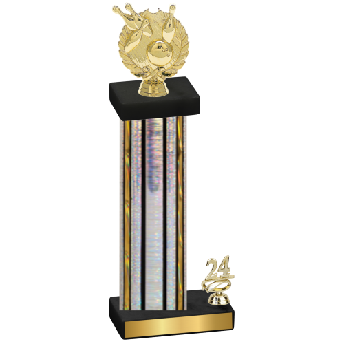 Accented Single Silver Glacier Year Bowling Trophy