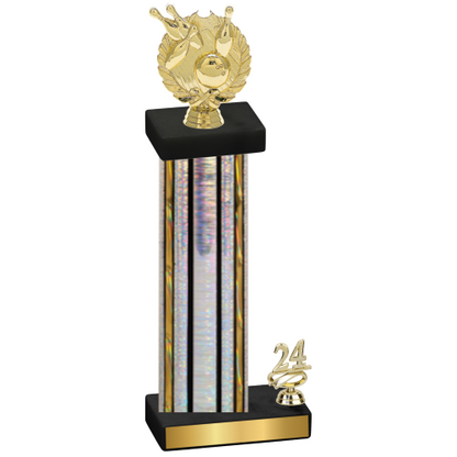 Accented Single Silver Glacier Year Bowling Trophy