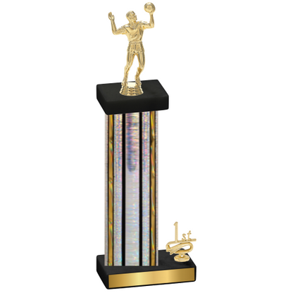 Accented Single Silver Glacier First Place Volleyball Trophy