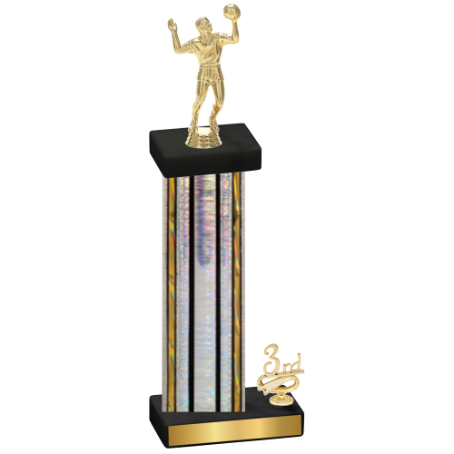 Accented Single Silver Glacier Third Place Volleyball Trophy