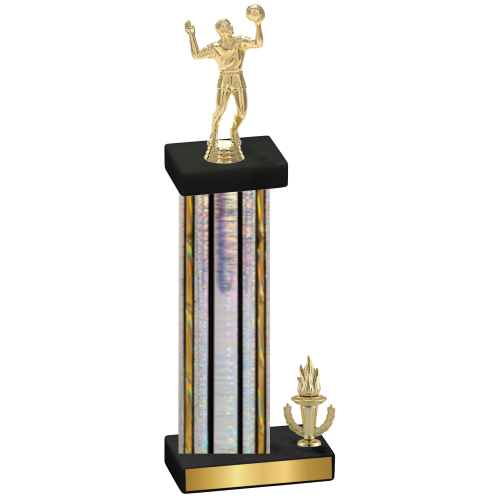 Accented Single Silver Glacier Victory Volleyball Trophy