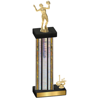 Accented Single Silver Glacier First Place Volleyball Trophy