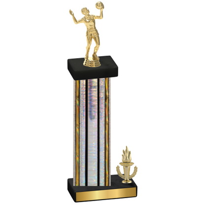 Accented Single Silver Glacier Victory Volleyball Trophy