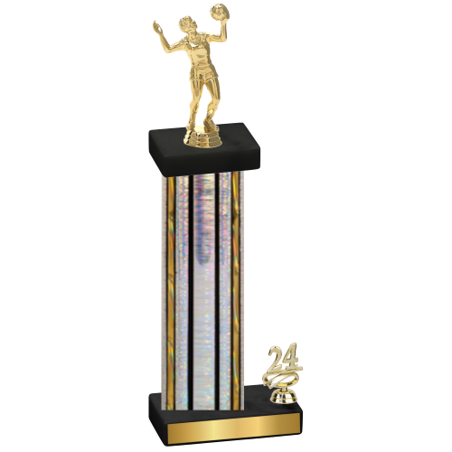Accented Single Silver Glacier Year Volleyball Trophy