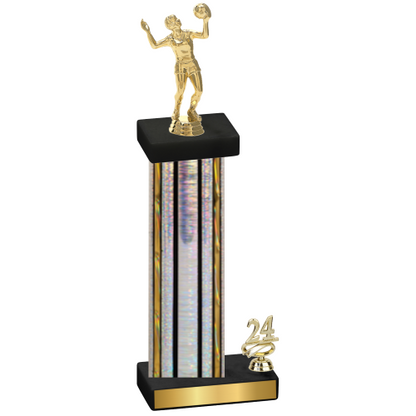 Accented Single Silver Glacier Year Volleyball Trophy