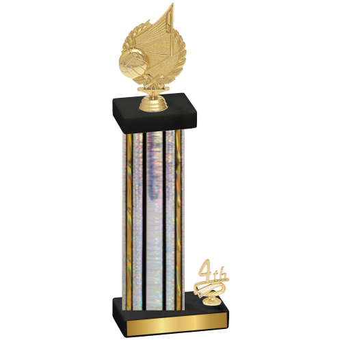 Accented Single Silver Glacier Fourth Place Volleyball Trophy