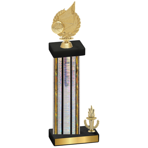Accented Single Silver Glacier Victory Volleyball Trophy