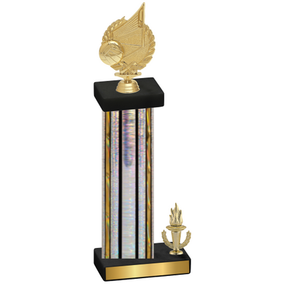 Accented Single Silver Glacier Victory Volleyball Trophy