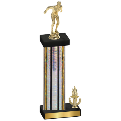Accented Single Silver Glacier Victory Swimming Trophy