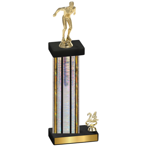 Accented Single Silver Glacier Year Swimming Trophy