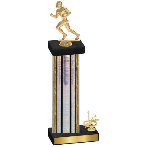 Accented Single Silver Glacier First Place Football Trophy