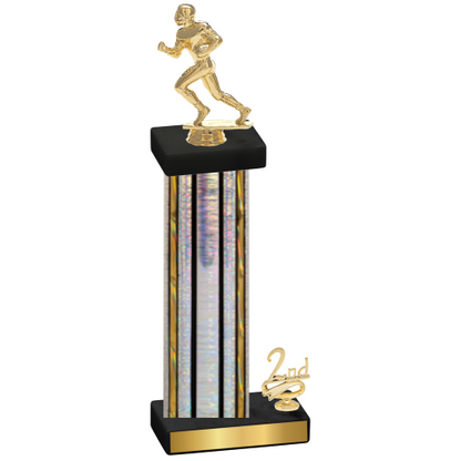 Accented Single Silver Glacier Second Place Football Trophy