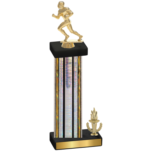 Accented Single Silver Glacier Victory Football Trophy