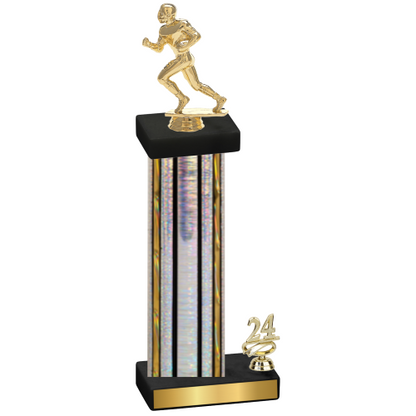 Accented Single Silver Glacier Year Football Trophy