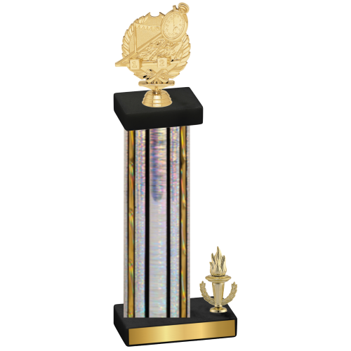 Accented Single Silver Glacier Victory Swimming Trophy