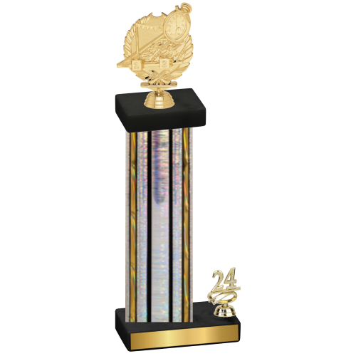 Accented Single Silver Glacier Year Swimming Trophy