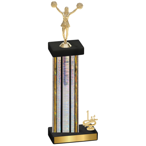 Accented Single Silver Glacier First Place Cheerleading Trophy