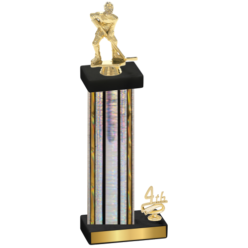 Accented Single Silver Glacier Fourth Place Hockey Trophy