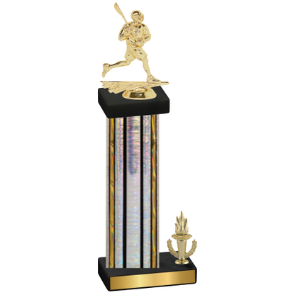 Accented Single Silver Glacier Victory Lacrosse Trophy