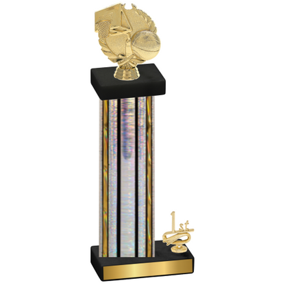 Accented Single Silver Glacier First Place Basketball Trophy