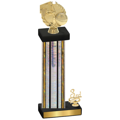 Accented Single Silver Glacier Third Place Basketball Trophy