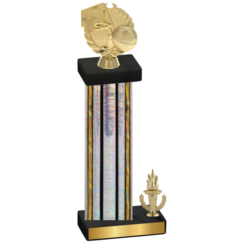 Accented Single Silver Glacier Victory Basketball Trophy