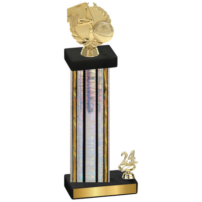 Accented Single Silver Glacier Year Basketball Trophy