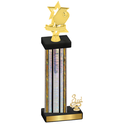 Accented Single Silver Glacier Third Place Pickleball Trophy
