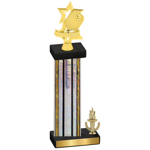 Accented Single Silver Glacier Victory Pickleball Trophy