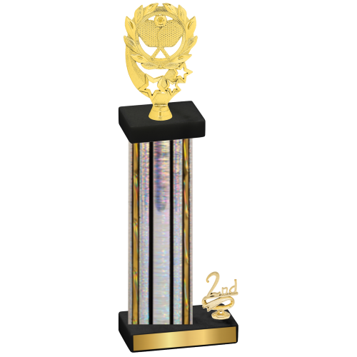 Accented Single Silver Glacier Second Place Pickleball Trophy