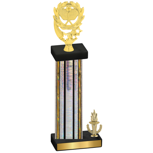 Accented Single Silver Glacier Victory Pickleball Trophy
