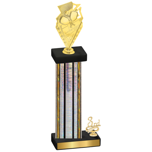 Accented Single Silver Glacier Third Place Pickleball Trophy