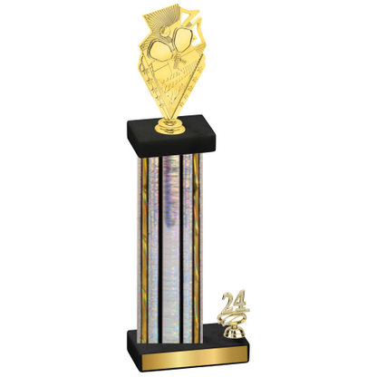 Accented Single Silver Glacier Year Pickleball Trophy