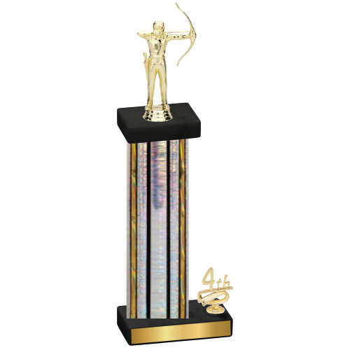 Accented Single Silver Glacier Fourth Place Archery Trophy