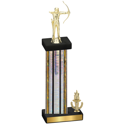 Accented Single Silver Glacier Victory Archery Trophy
