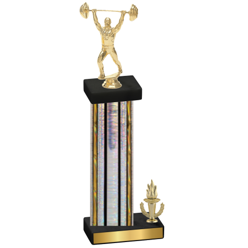 Accented Single Silver Glacier Victory Weights Trophy
