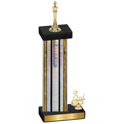 Accented Single Silver Glacier Third Place Chess Trophy