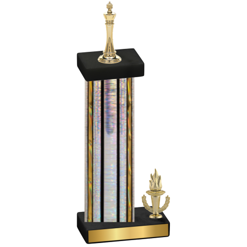 Accented Single Silver Glacier Victory Chess Trophy