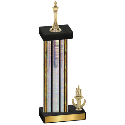 Accented Single Silver Glacier Victory Chess Trophy