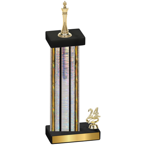 Accented Single Silver Glacier Year Chess Trophy