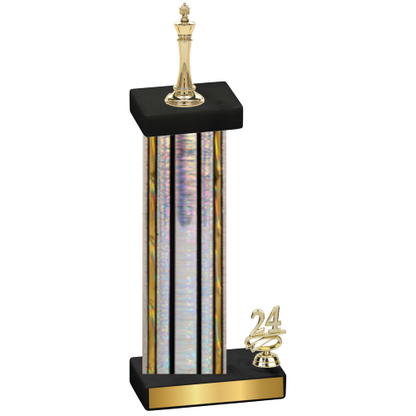 Accented Single Silver Glacier Year Chess Trophy