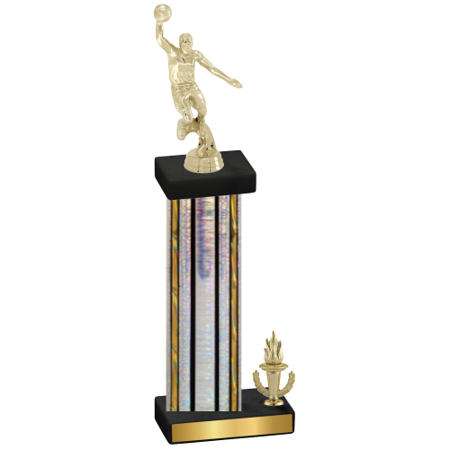 Accented Single Silver Glacier Victory Basketball Trophy