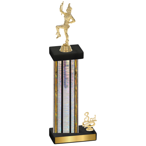 Accented Single Silver Glacier Third Place Majorette Trophy