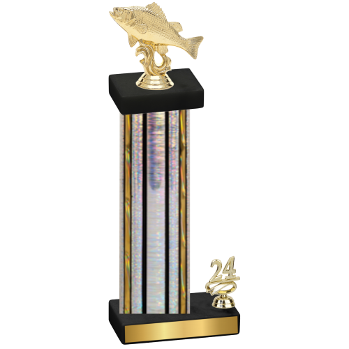 Accented Single Silver Glacier Year Fishing Trophy